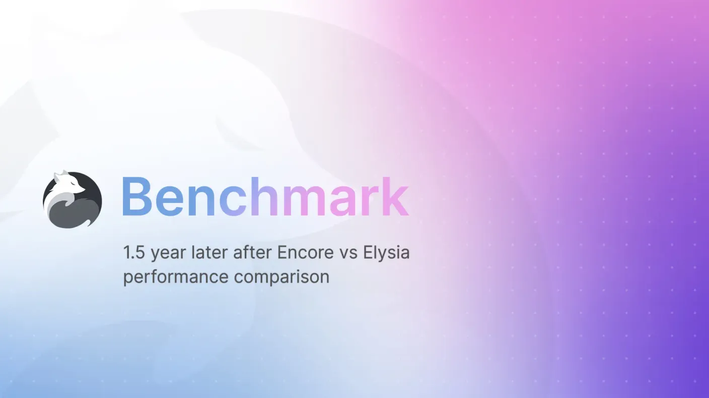 2x faster than Encore. 1.5 years later after Encore vs Elysia performance comparison